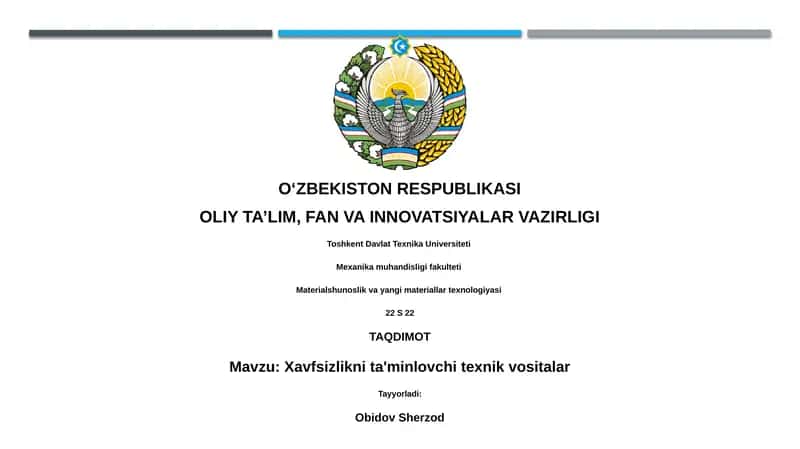 Xavfsizlikni ta'minlovchi texnik vositalar 1