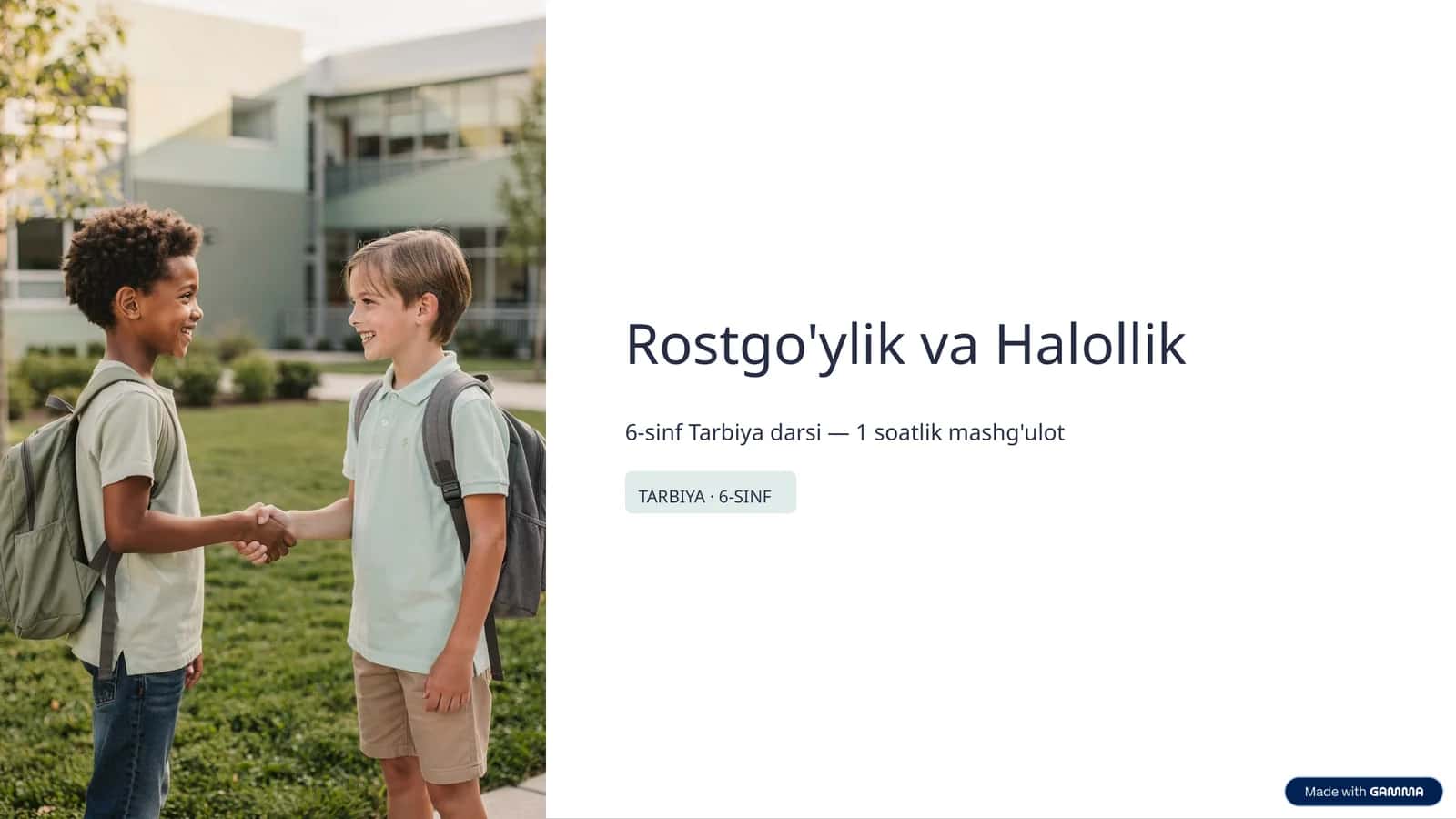 Rostgo'ylik va Halollik 1