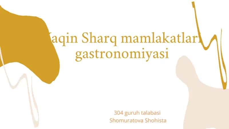 Yaqin Sharq mamlakatlari gastronomiyasi 1