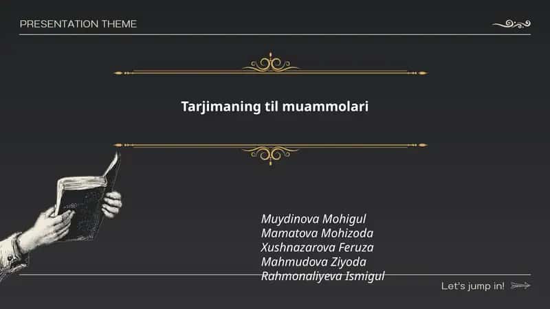 Tarjimaning til muammolari 1