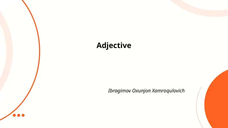 Adjective 1