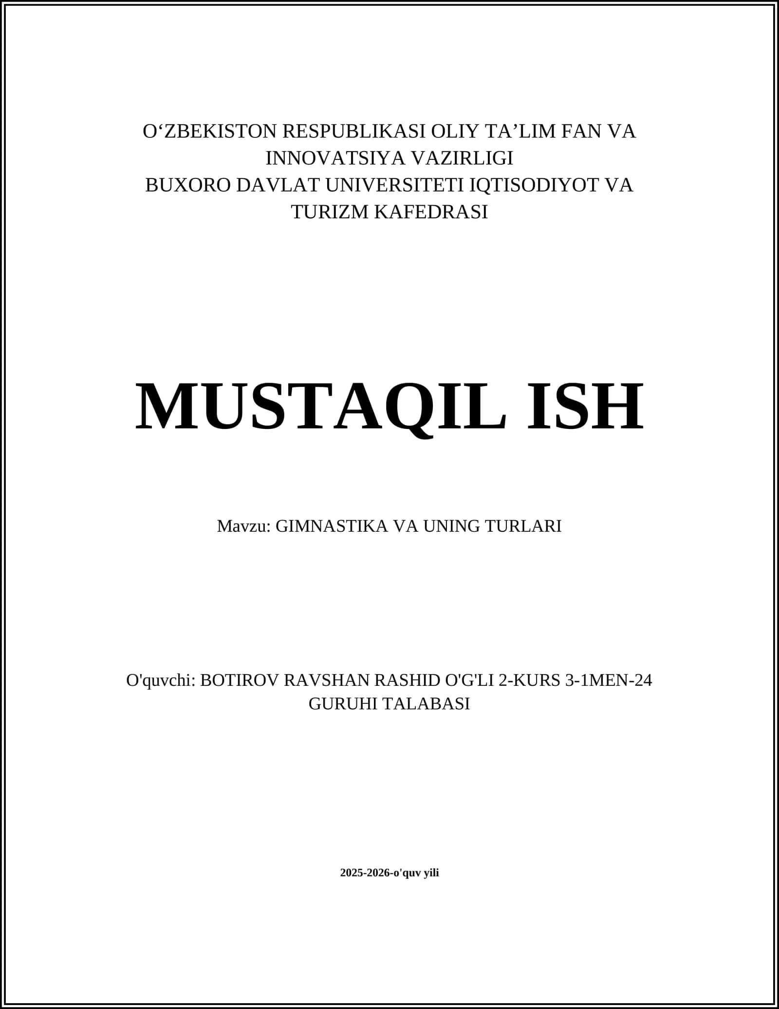 GIMNASTIKA VA UNING TURLARI 1