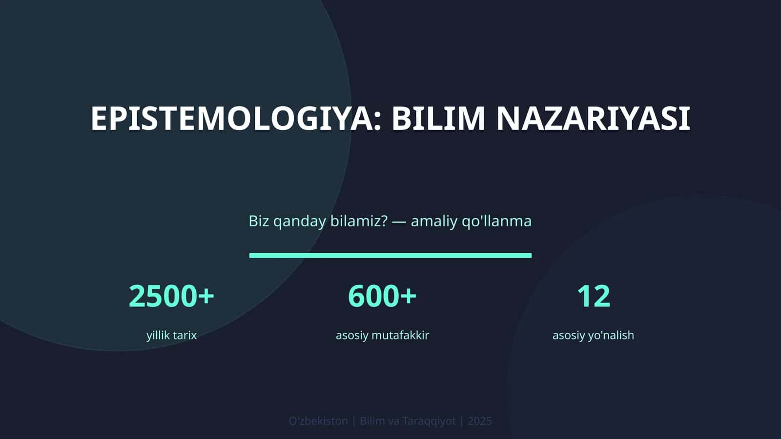 Epistemologiya: Bilim Nazariyasi 1
