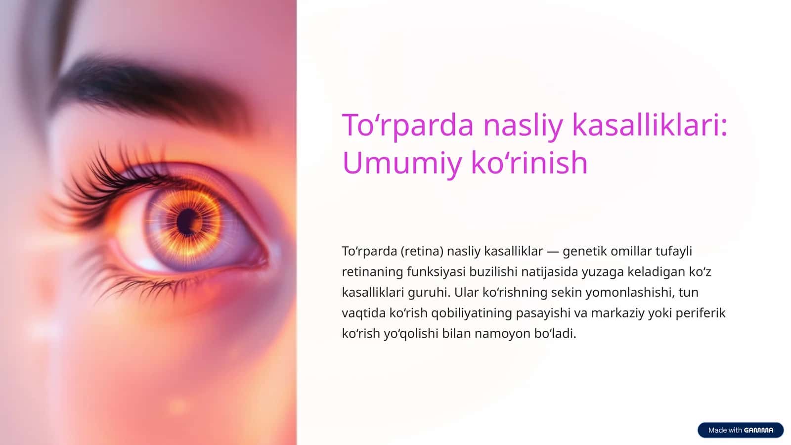 To‘rparda nasliy kasalliklari: Umumiy ko‘rinish 1