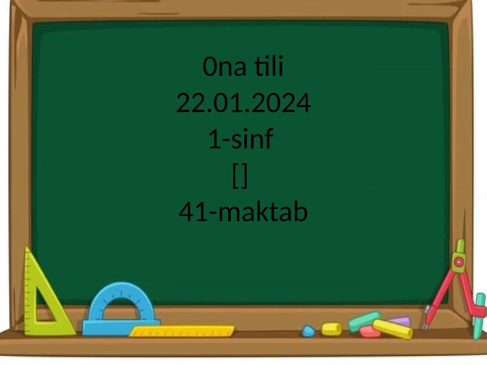 O‘tilgan mavzularni takrorlash 1