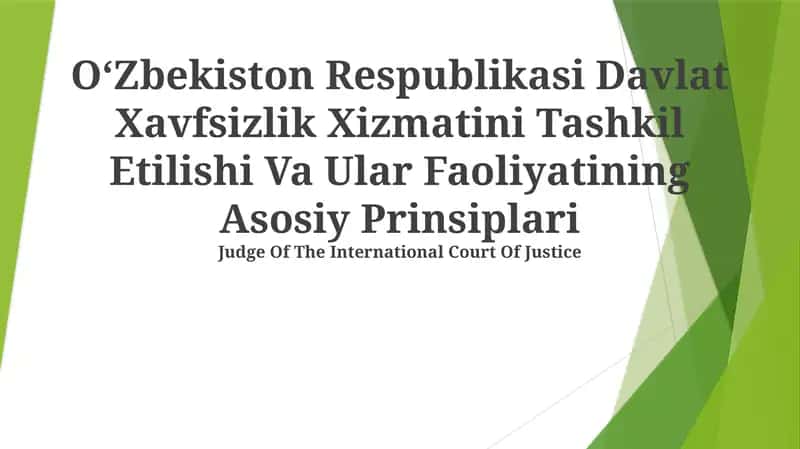 Oʻzbekiston Respublikasi Davlat Xavfsizlik Xizmati Tashkil Etish 1