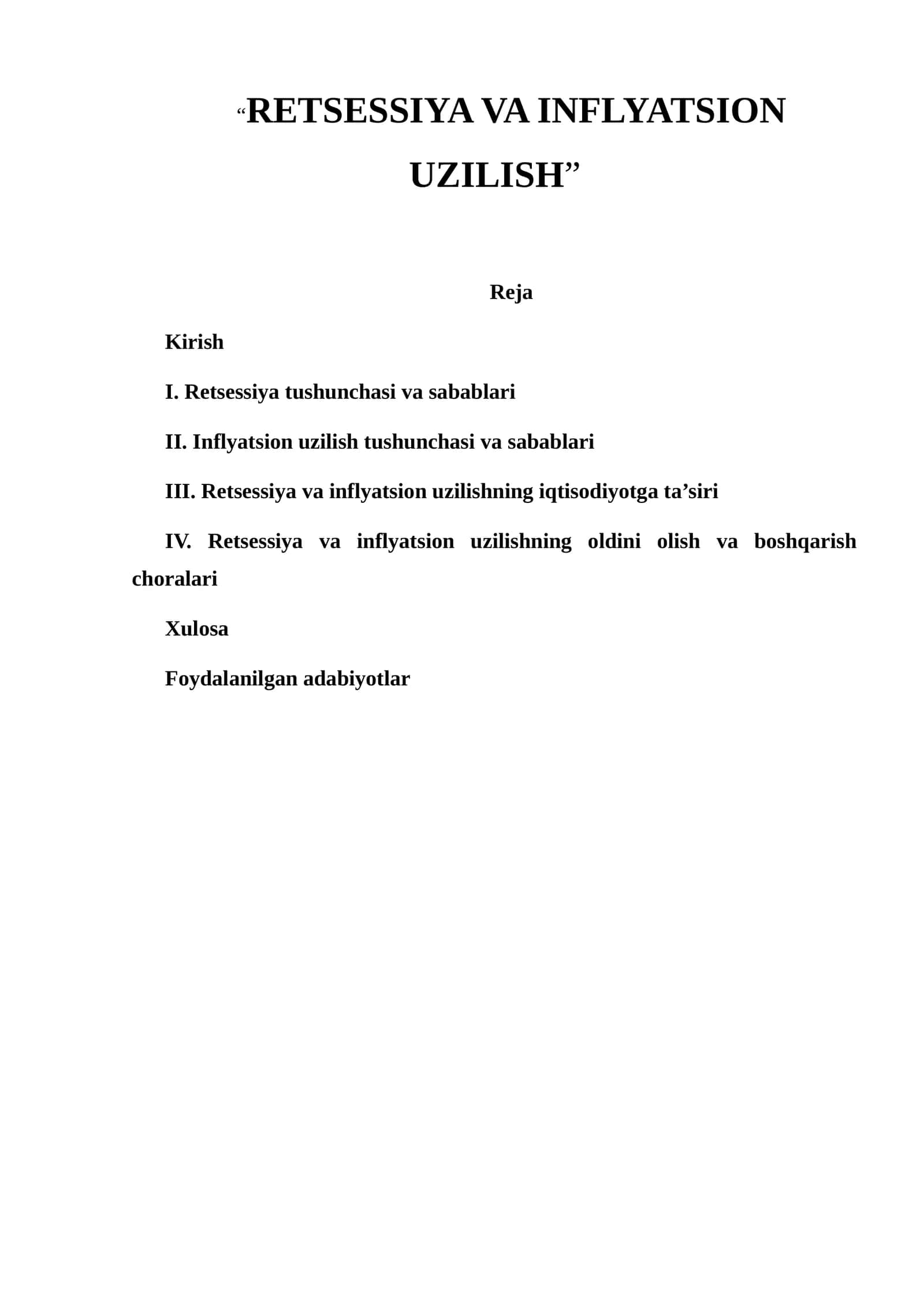 RETSESSIYA VA INFLYATSION UZILISH 1