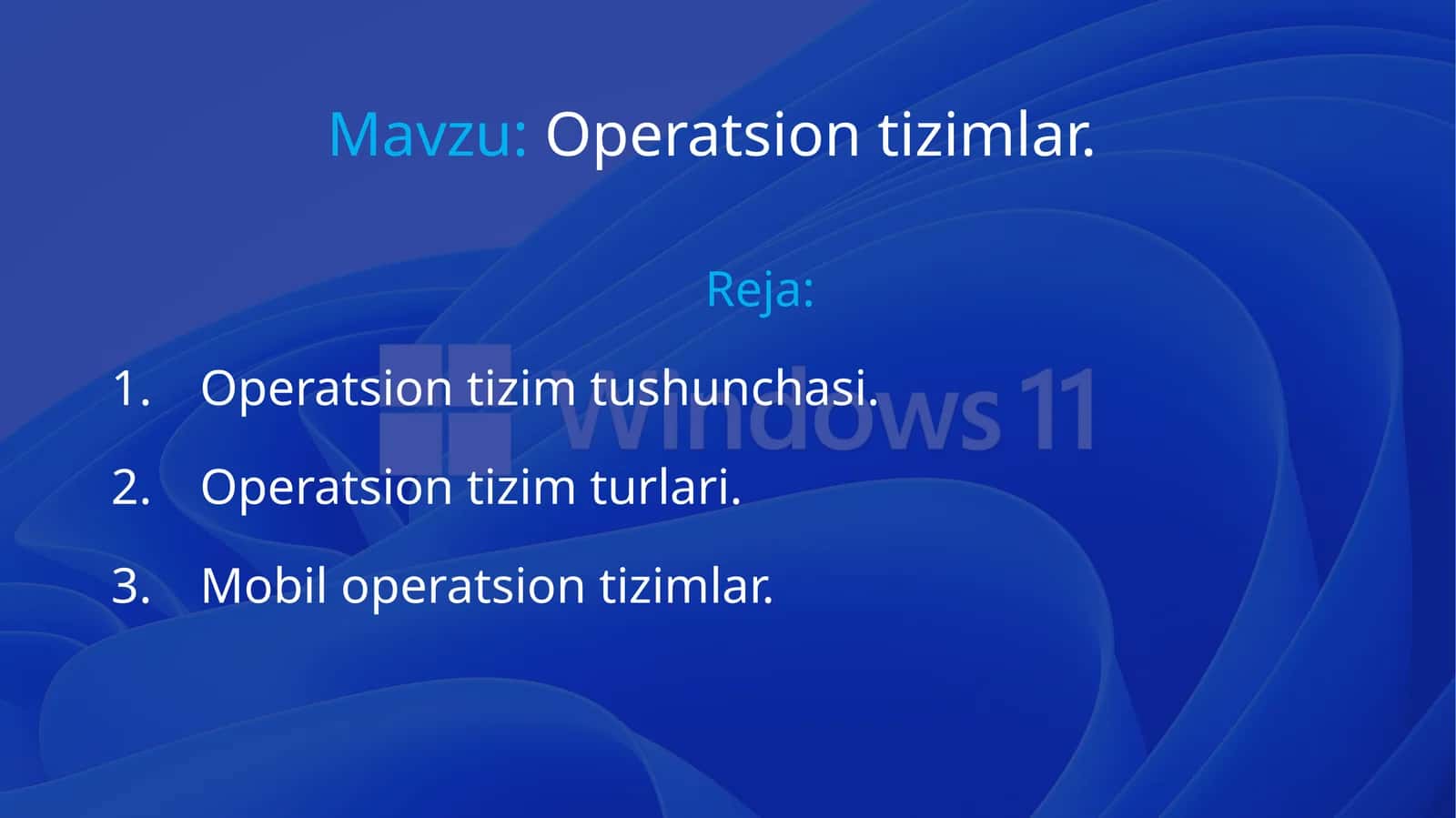 Operatsion tizimlar 1