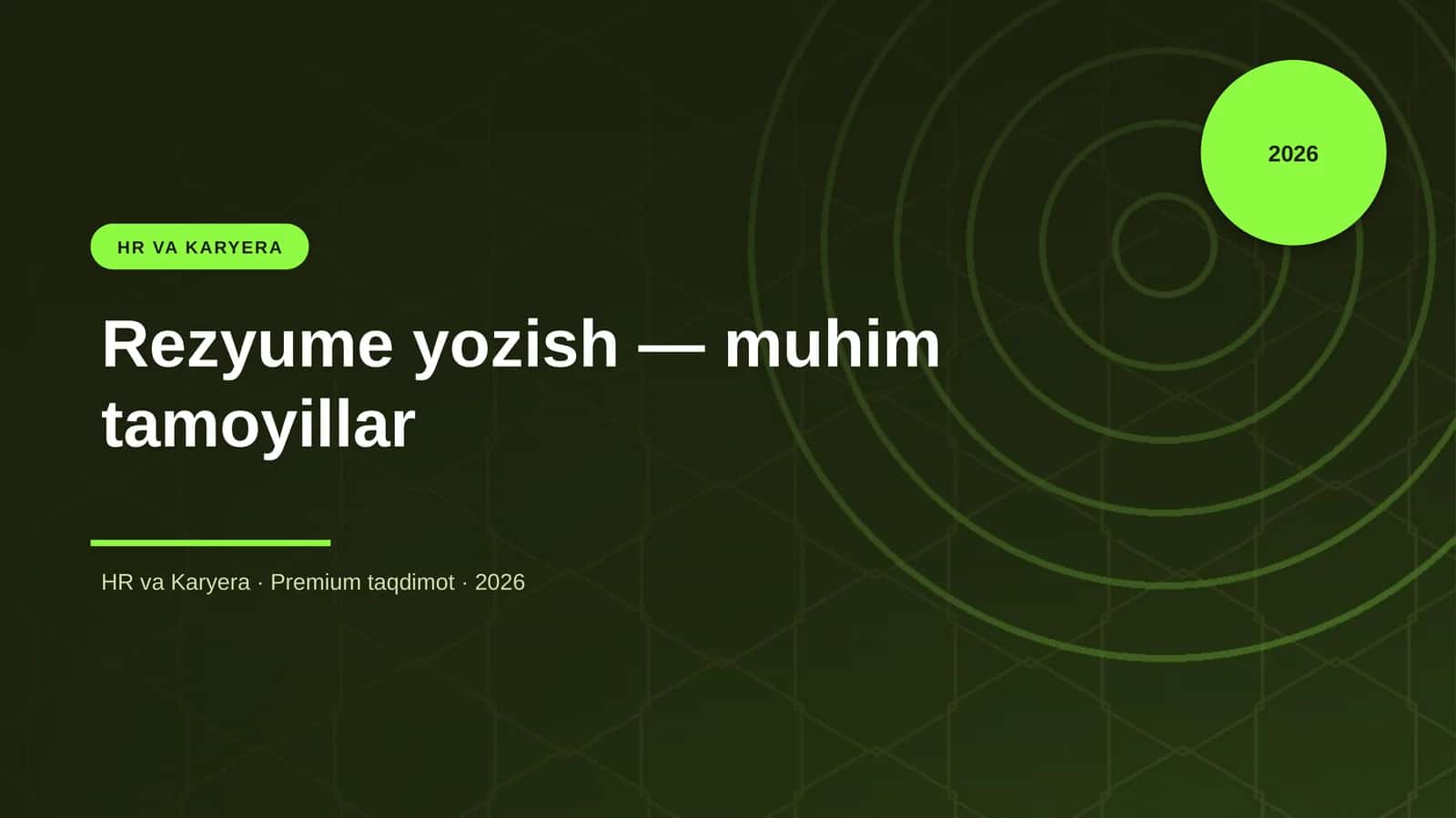 Rezyume yozish — muhim tamoyillar 1