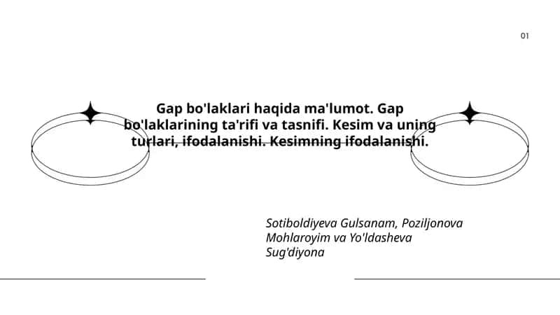 Gap bo'laklarining ta'rifi va tasnifi 1