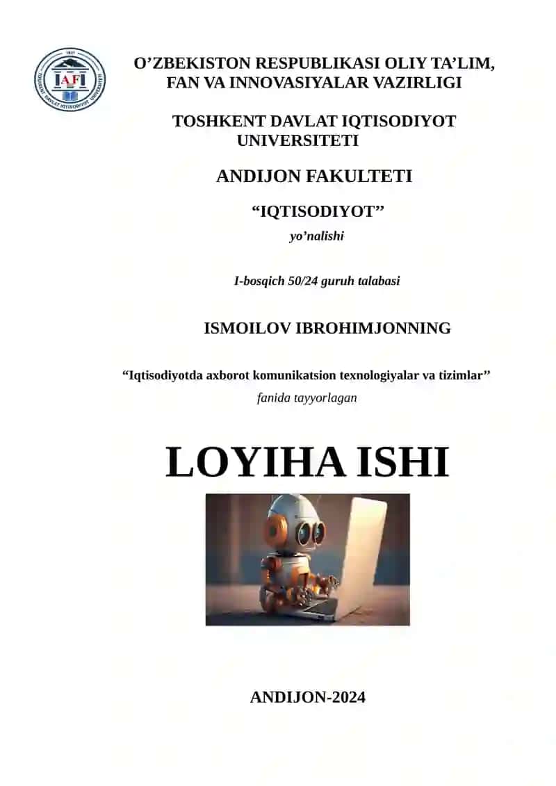 Iqtisodiyotda axborot komunikatsion texnologiyalar va tizimlar