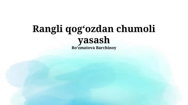Rangli qogʻozdan chumoli yasash 1