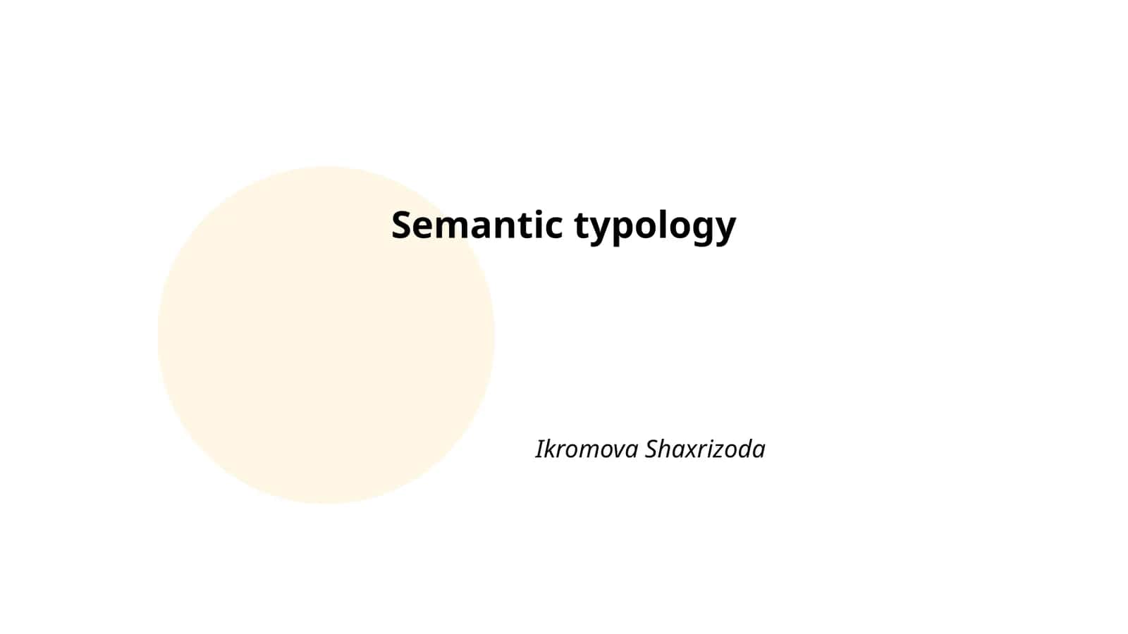 Semantic typology 1
