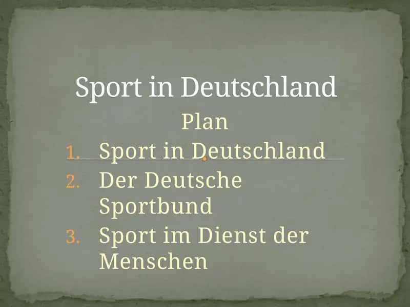 Sport in Deutschland 1