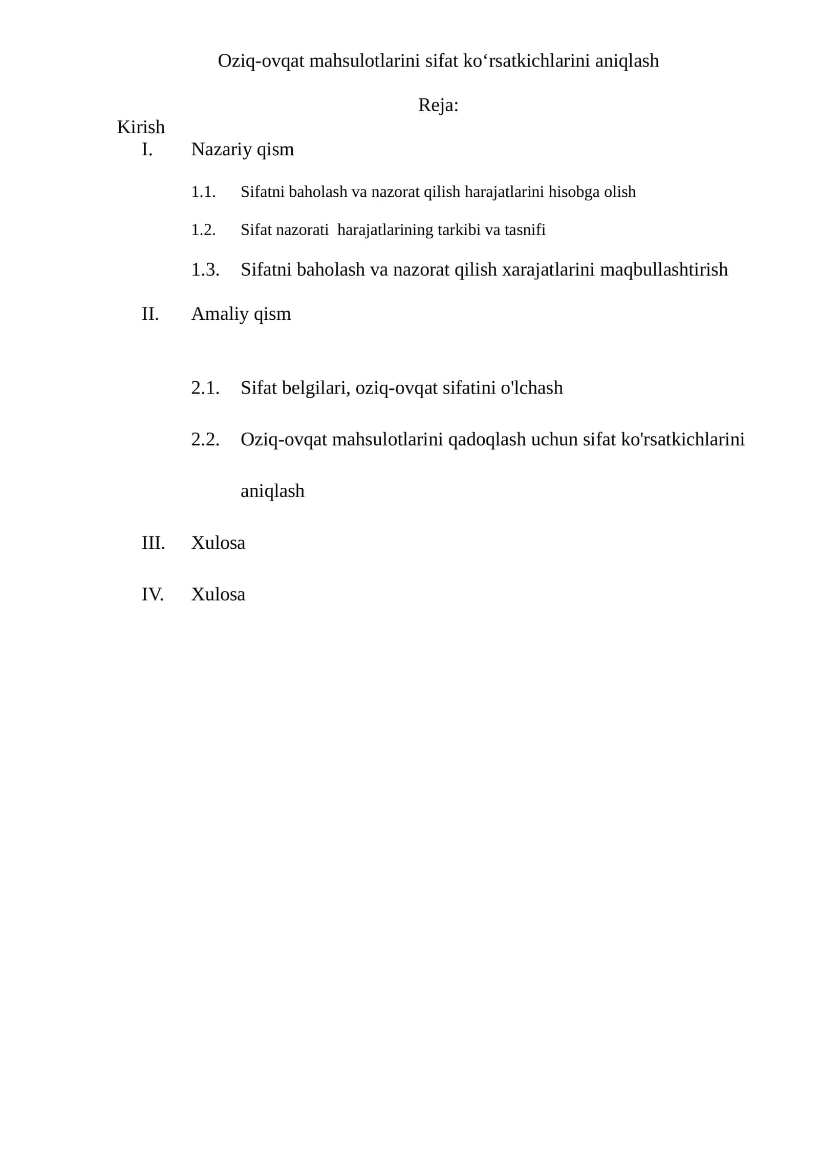 Oziq-ovqat mahsulotlarini sifat koʻrsatkichlarini aniqlash 1