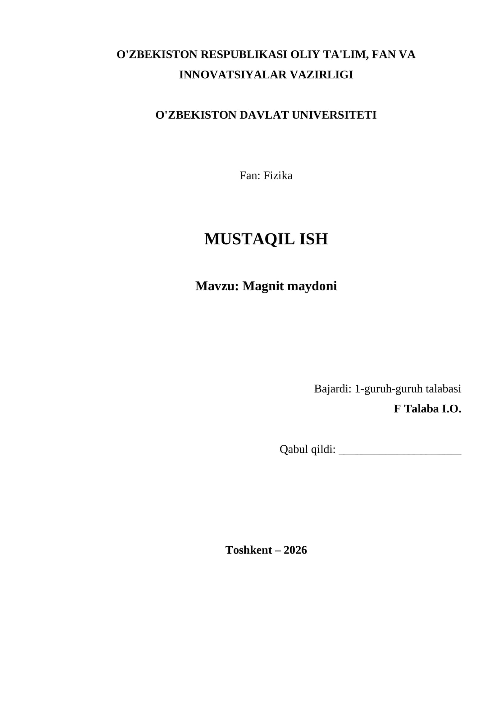 Magnit maydoni 1