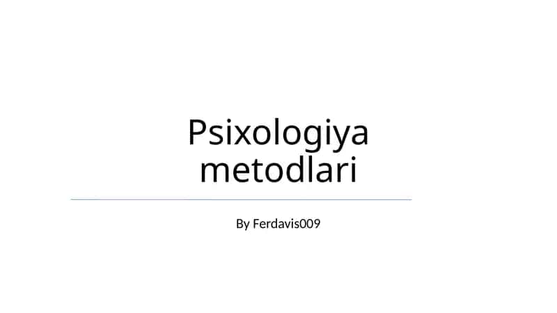 Psixologiya metodlari 1