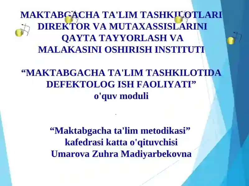 Maktabgacha ta'lim metodikasi