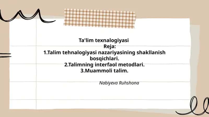 Ta'lim texnalogiyasi 1