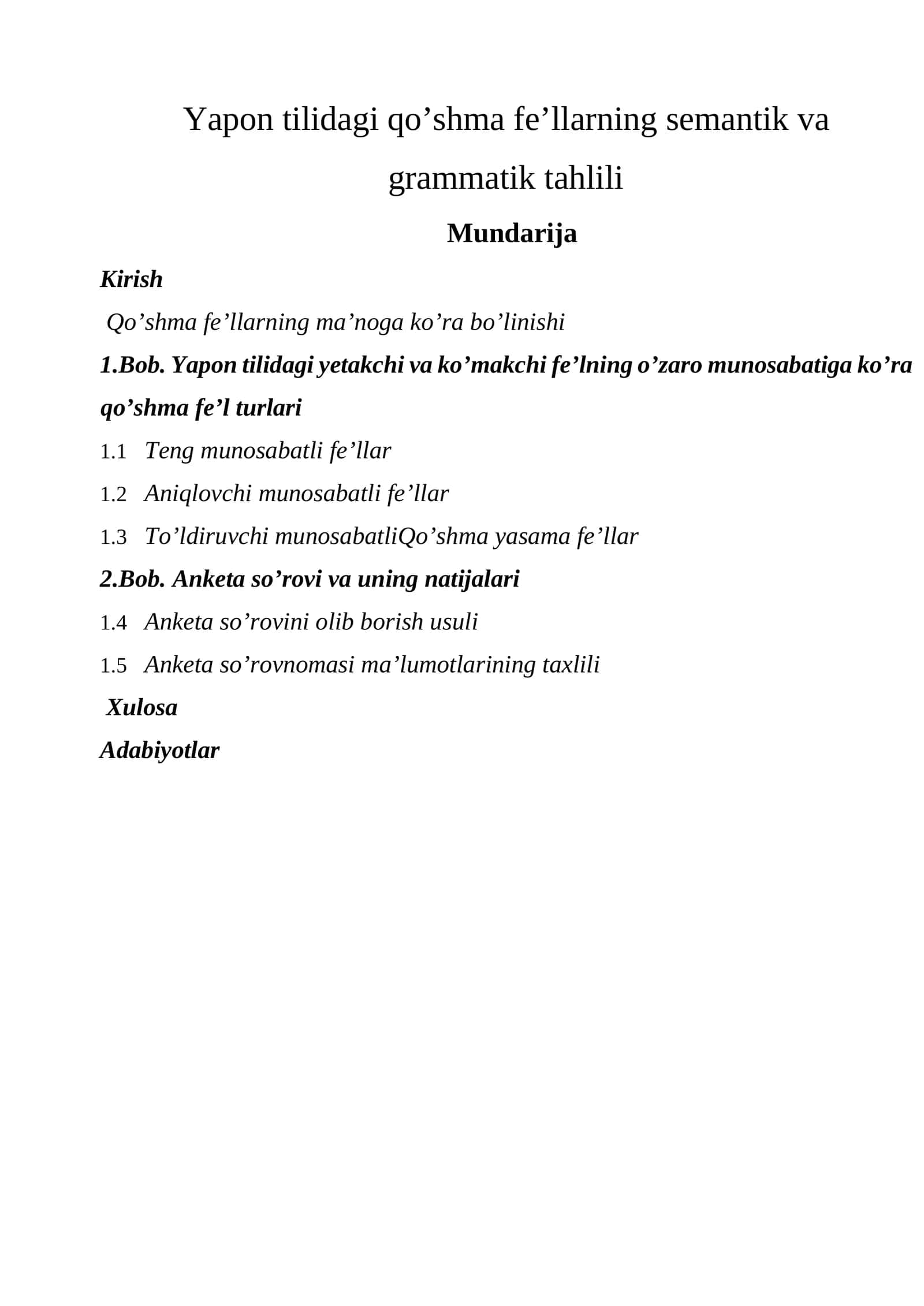 Yapon tilidagi qo’shma fe’llarning semantik va grammatik tahlili 1