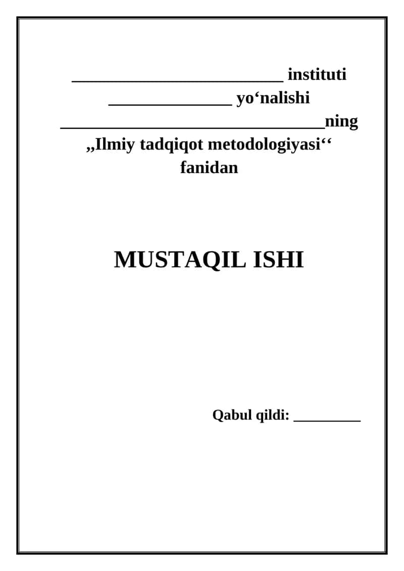 Ilmiy tadqiqot metodologiyasi 1