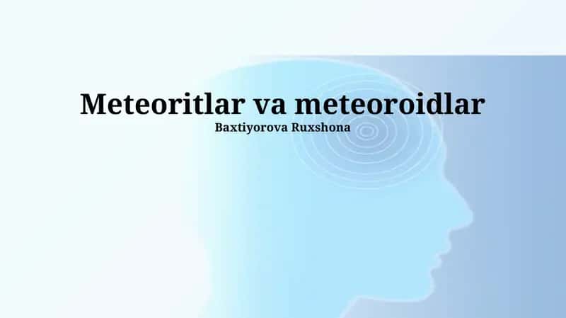 Meteoritlar va meteoroidlar 1