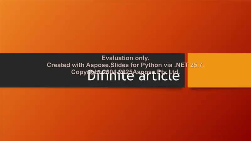 Difinite article 1