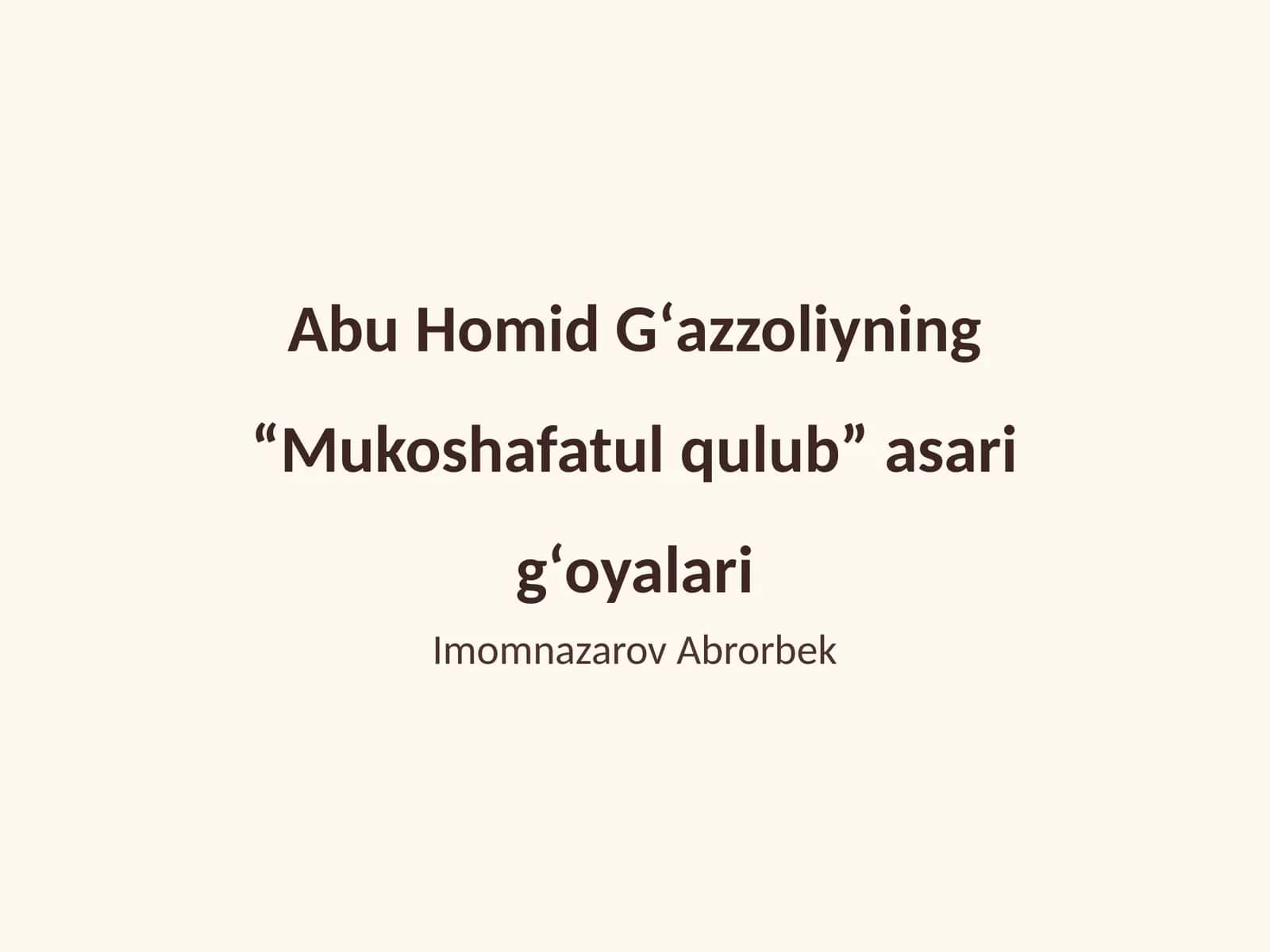 Mukoshafatul qulub 1
