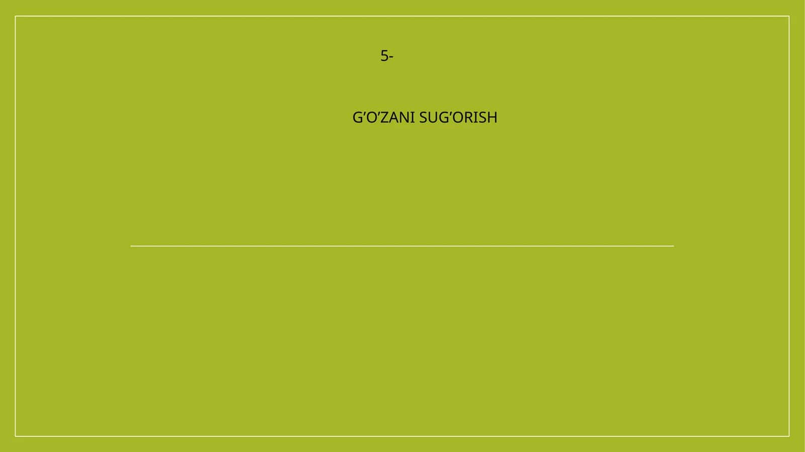G’O’ZANI SUG’ORISH 1