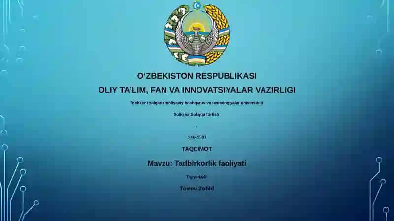 Tadbirkorlik faoliyati