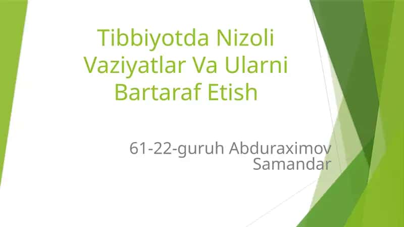 Nizoli Vaziyatlar Va Ularni Bartaraf Etish 1