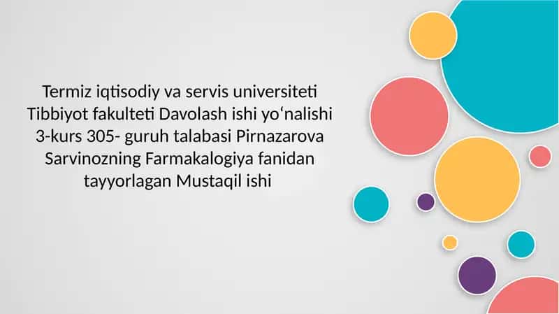 Dofamin va Serotonin Farmakologiyasi 1