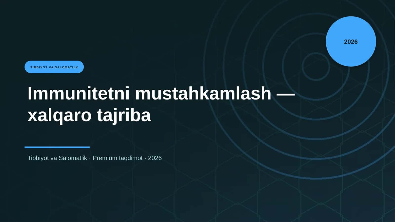 Immunitetni mustahkamlash — xalqaro tajriba 1