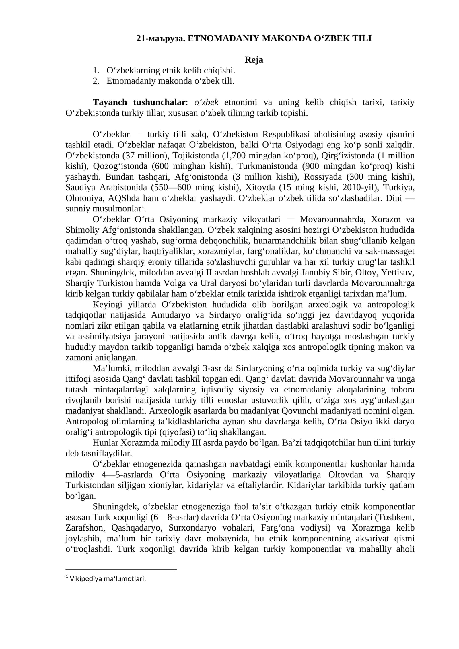 ETNOMADANIY MAKONDA OʻZBEK TILI 1