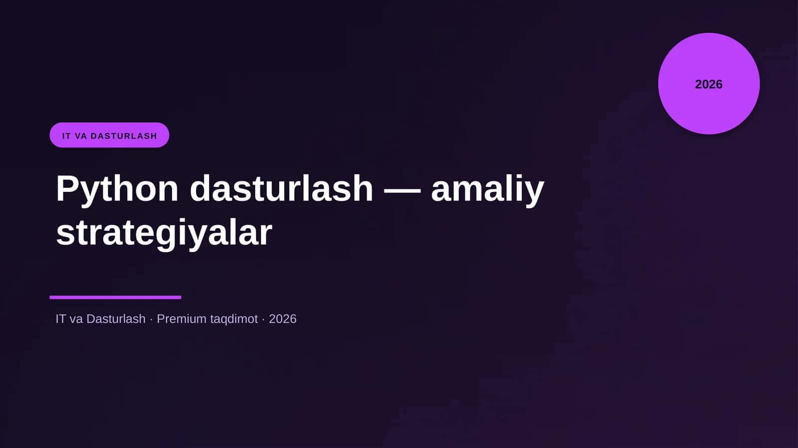 Python dasturlash — amaliy strategiyalar 1