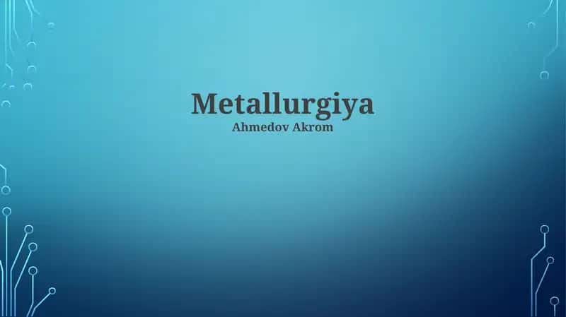 Metallurgiya 1