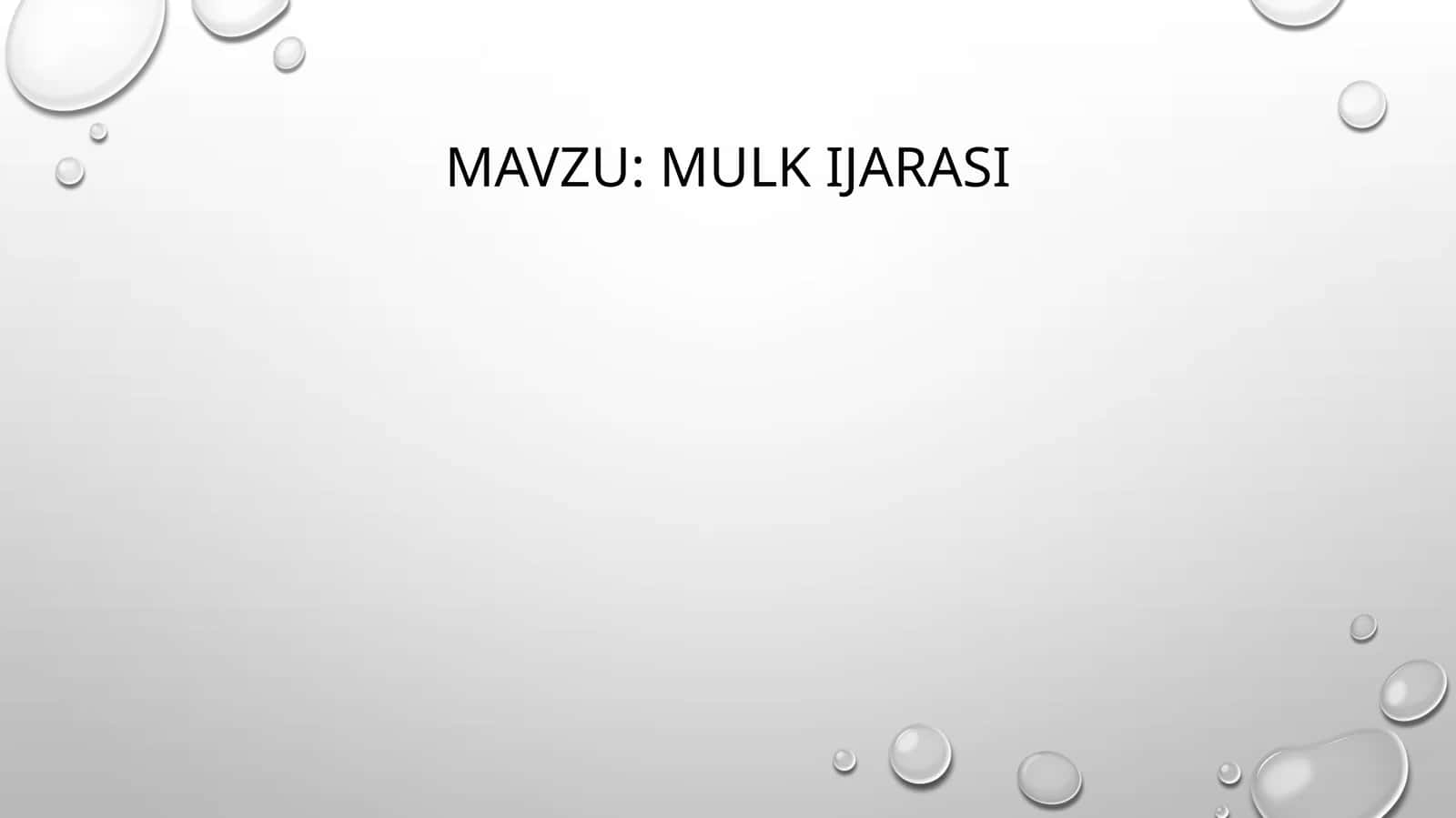 Mulk Ijarasi 1