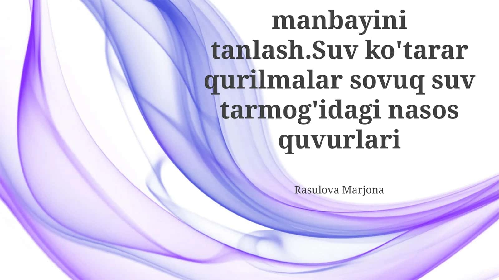 Sovuq Suv Tarmog'idagi Quvurlar 1