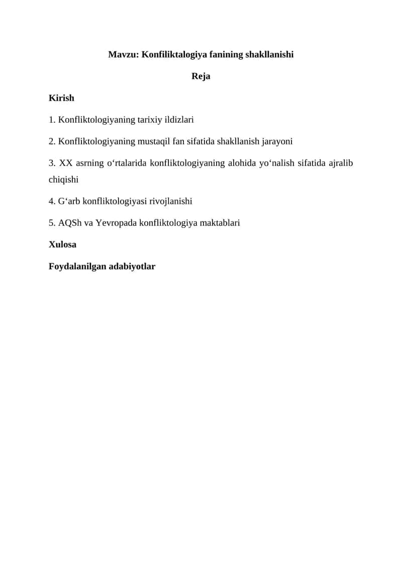 Konfliktologiya fanining shakllanishi 1
