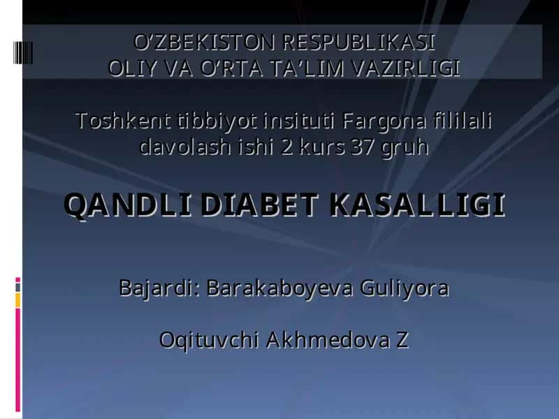 QANDLI DIABET KASALLIGI 1