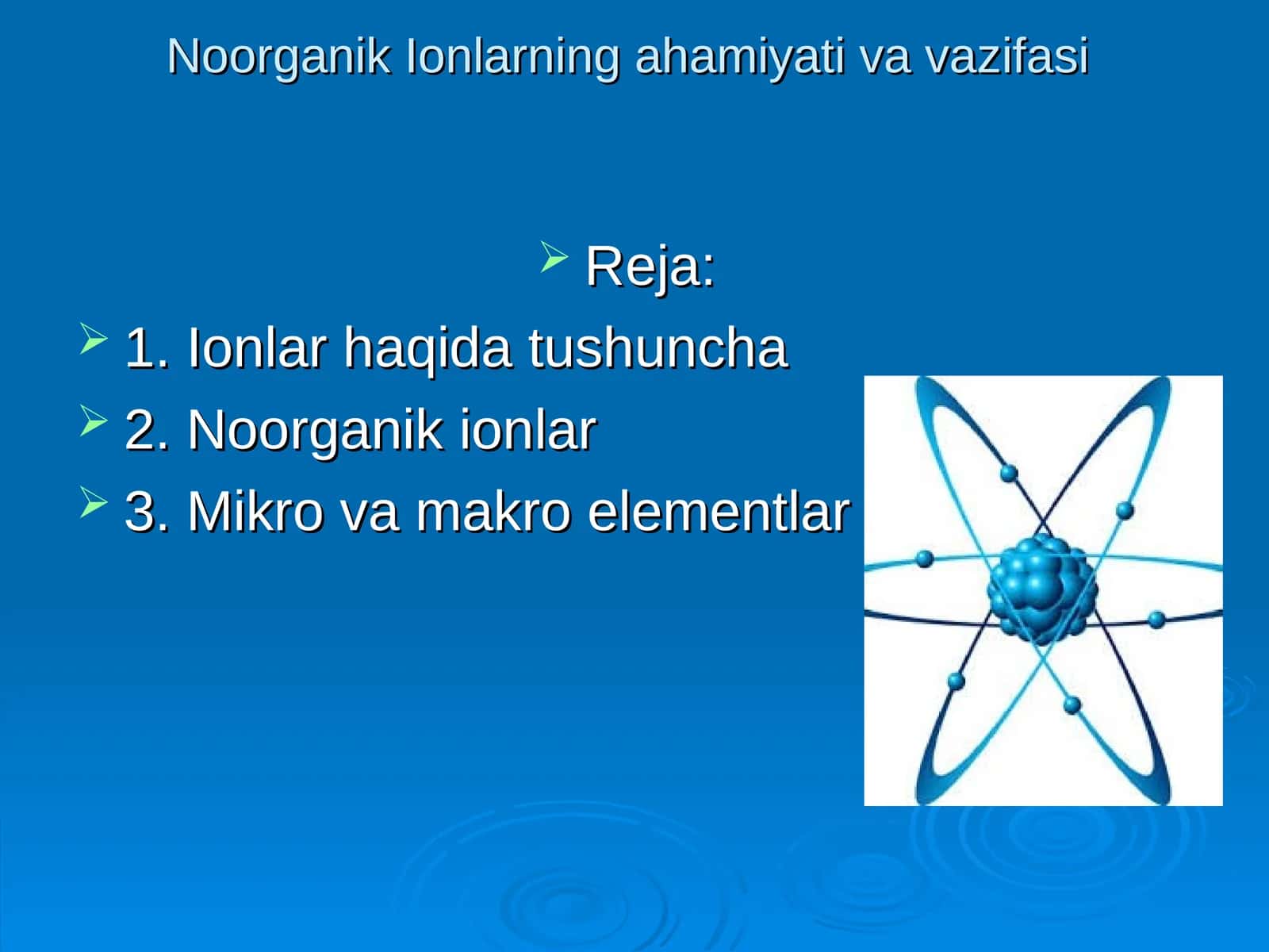Noorganik Ionlarning ahamiyati va vazifasi 1