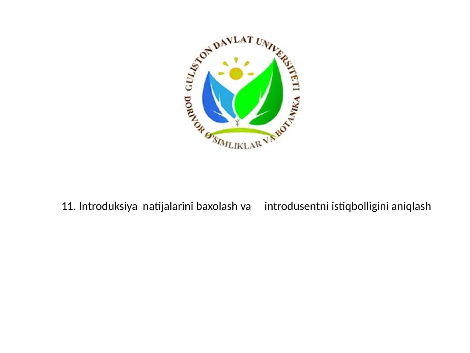 O’simliklar Introduksiyasi 1