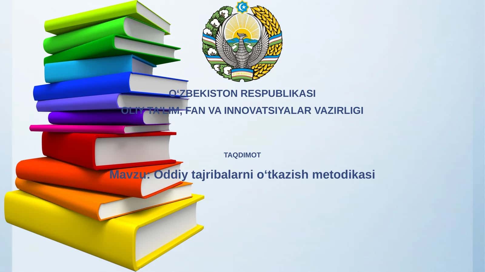 Oddiytajribalarnioʻtkazishmetodikasi 1