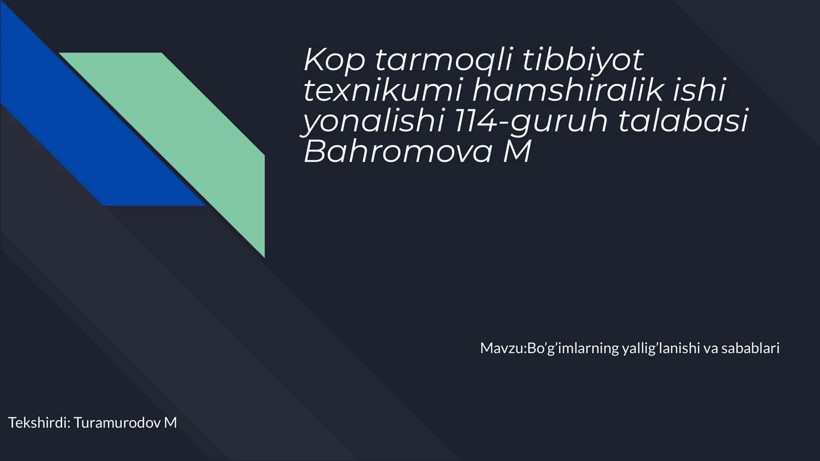 Bo'g'imlarning yallig'lanishi va sabablari 1