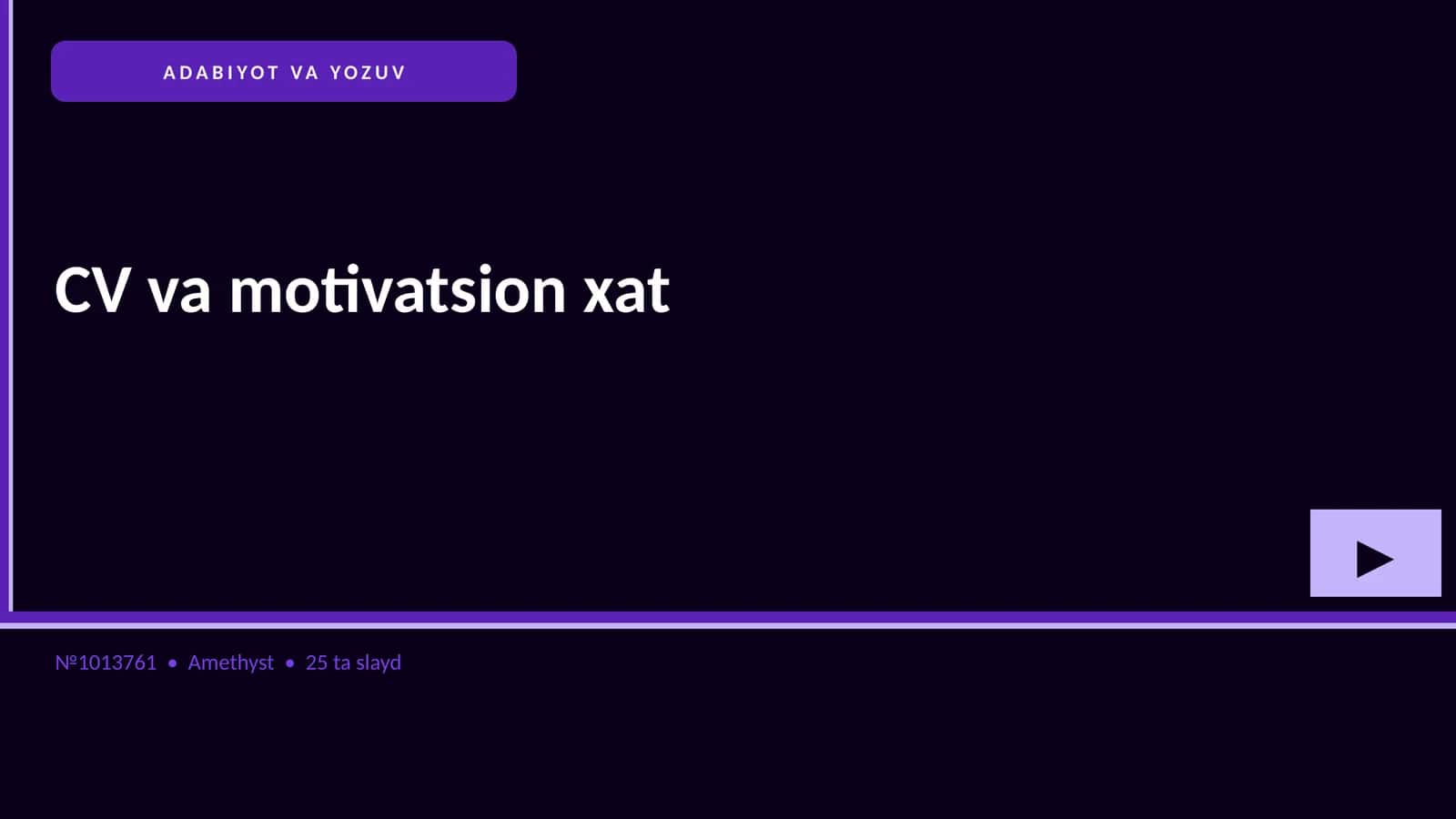 CV va motivatsion xat 1