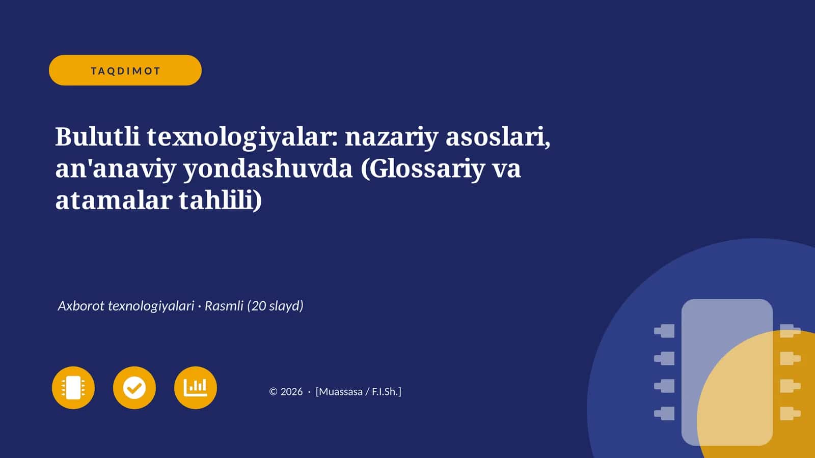Bulutli texnologiyalar: nazariy asoslari, an'anaviy yondashuvda (Glossariy va atamalar tahlili) 1