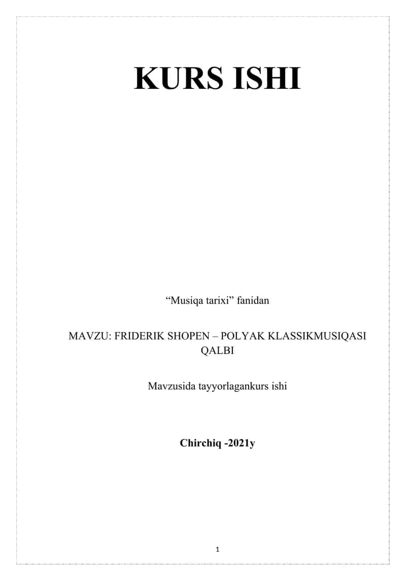 Friderik Shopen – Polyak klassik musiqasi qalbi 1