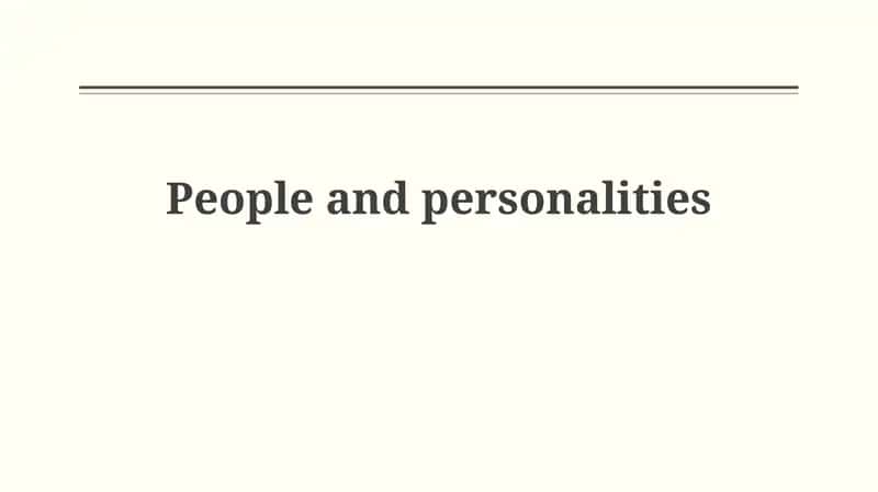 Understanding Personality: Theories and Traits 1