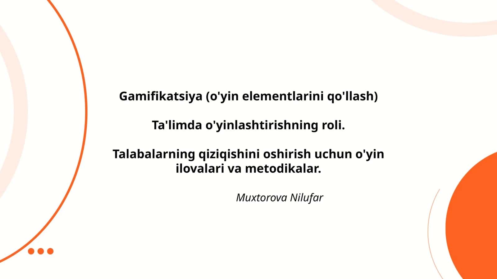 Gamifikatsiya (o'yin elementlarini qo'llash) 1