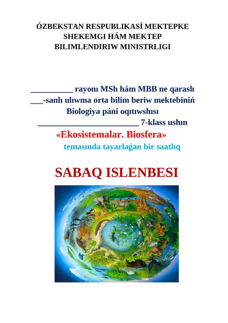 Biologiya Sabaq Islendesi 1